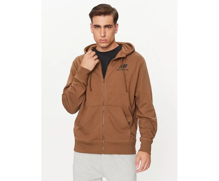 obrazek 1 New Balance Bluza Essentials Stacked Logo French Terry Jacket MJ31536 Brązowy Regular Fit