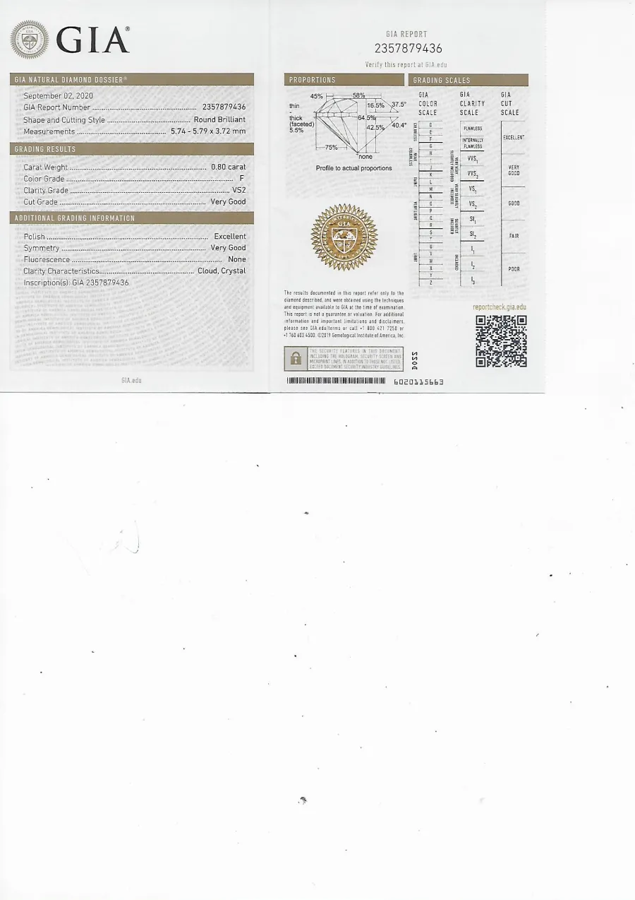 obrazek 2 Diament z certyfikatem GIA w blistrze - 0,80 karata
