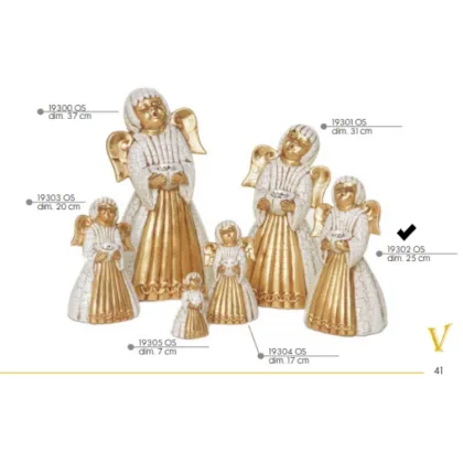 Picture Italian, ceramic, singing angel with crystal 25cm - Valle d'oro Patchi