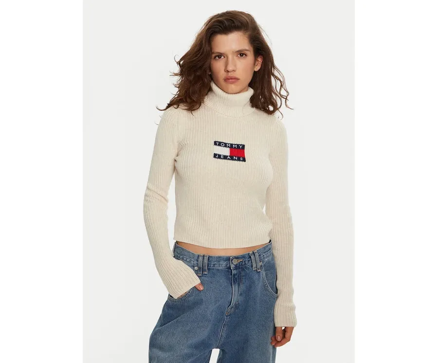 obrazek 1 Tommy Jeans Golf Flag DW0DW18678 Écru Regular Fit