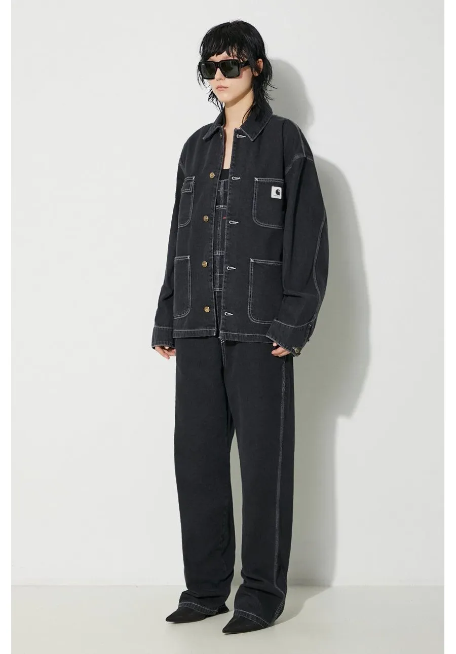 obrazek 1 Carhartt WIP kurtka jeansowa OG Michigan Coat damska kolor czarny przejściowa I031923.8906