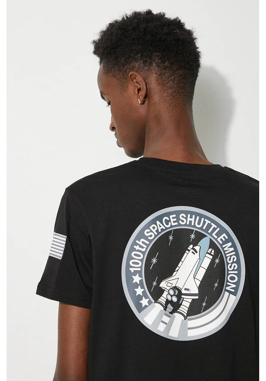 obrazek 1 Alpha Industries t-shirt bawełniany Space Shuttle T kolor czarny z nadrukiem 176507.03