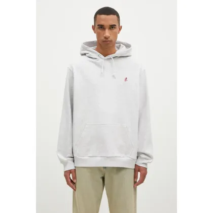 Zdjęcie Gramicci bluza bawełniana One Point Hooded Sweatshirt męska kolor szary z kapturem gładka