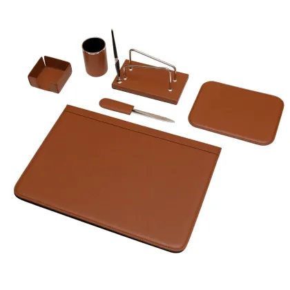 Picture Grain leather desk set