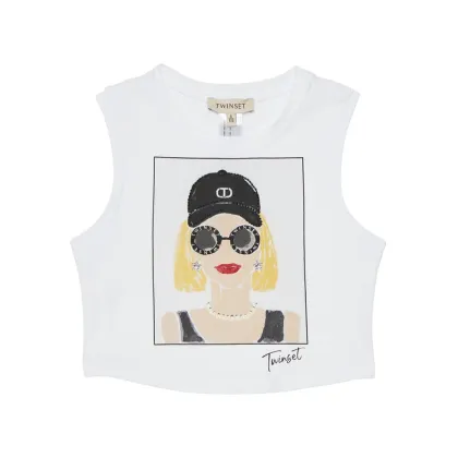 Zdjęcie TWINSET Top 251GJ2483 Biały Regular Fit