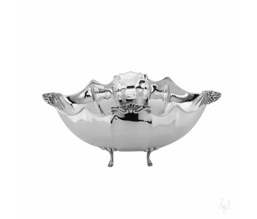 obrazek 1 Luksusowa srebrna misa Peacks 36×20 cm - Zaramella Argenti