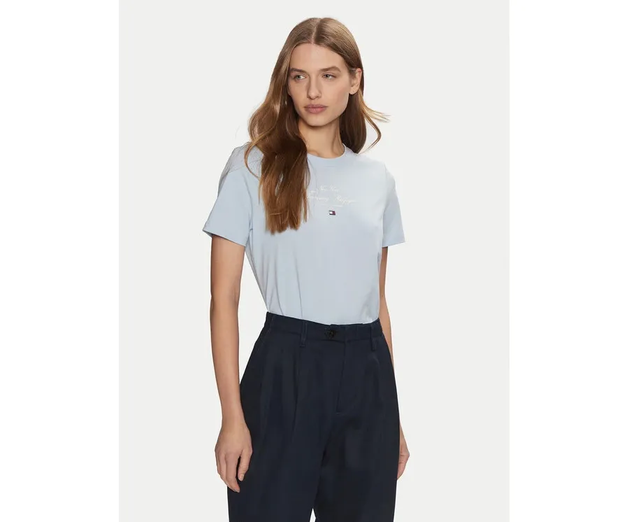 obrazek 1 Tommy Hilfiger T-Shirt WW0WW43895 Błękitny Regular Fit