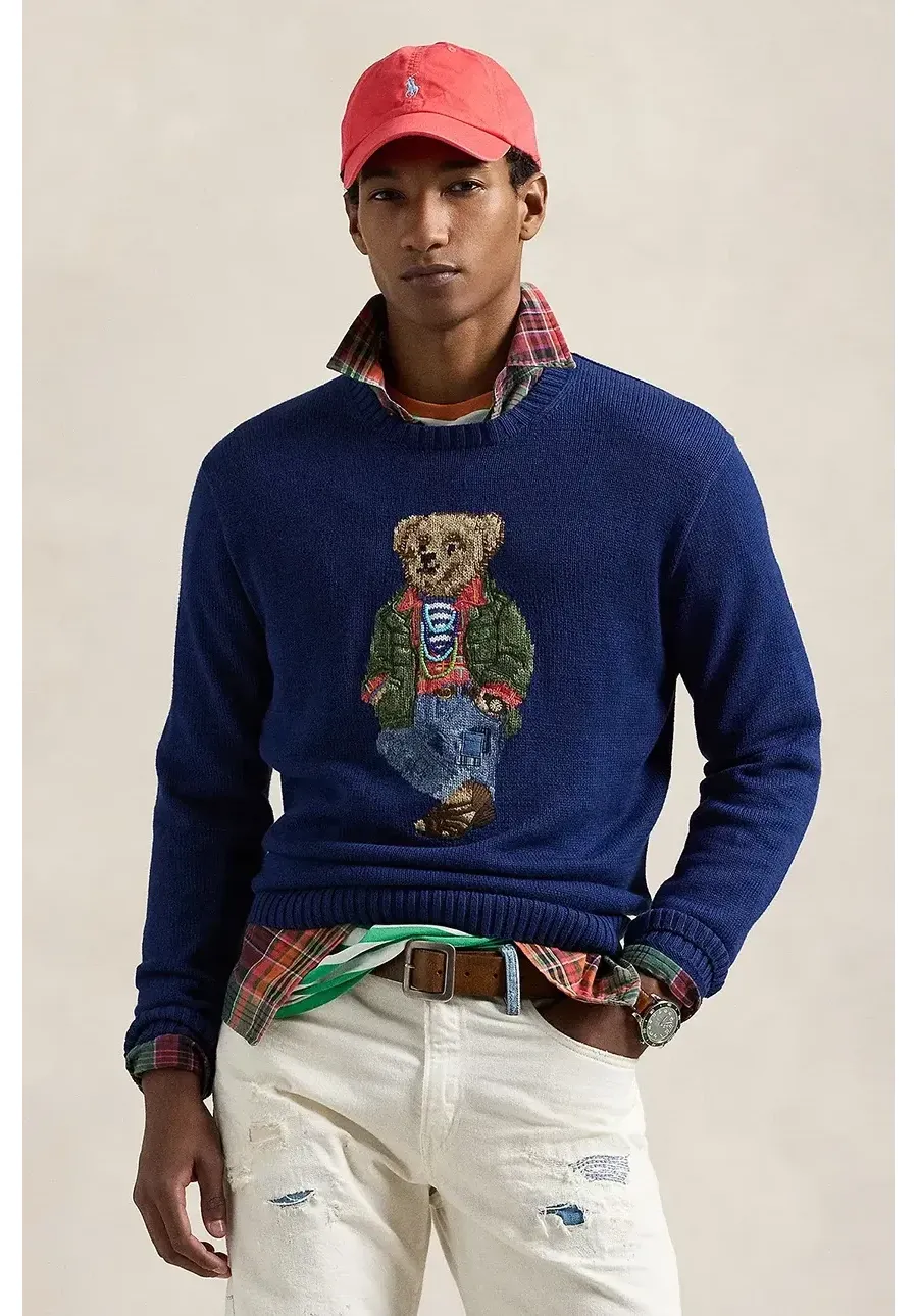 obrazek 1 Polo Ralph Lauren sweter bawełniany kolor niebieski 710955762