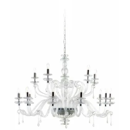 Zdjęcie Luksusowy żyrandol z 15 światłami z przezroczystego szkła Murano - Il Paralume Marina