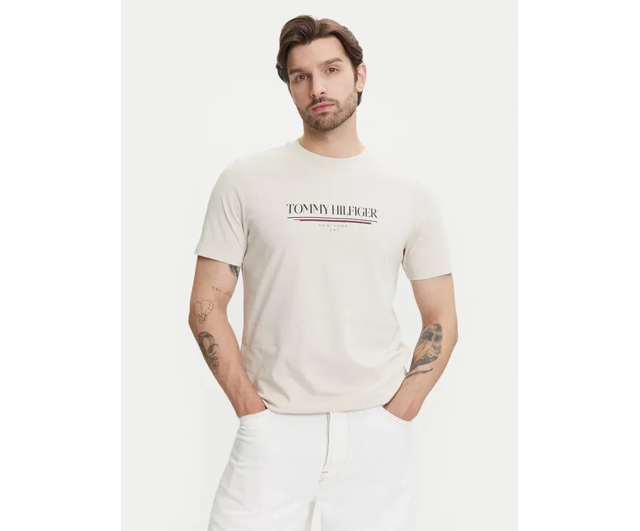 obrazek 1 Tommy Hilfiger T-Shirt Brand Love MW0MW40324 Beżowy Regular Fit