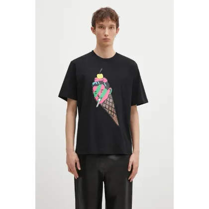 Zdjęcie ICECREAM t-shirt bawełniany Cone Man męski kolor czarny z nadrukiem IC24483