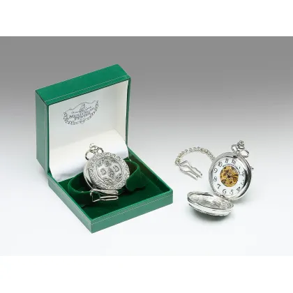 Zdjęcie Ekskluzywny męski zegarek kieszonkowy z pewteru z ozdobnym napisem „Ojciec”