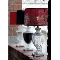 Picture Beautiful lamp with a gray crystal base and a red shade - Il Paralume Marina