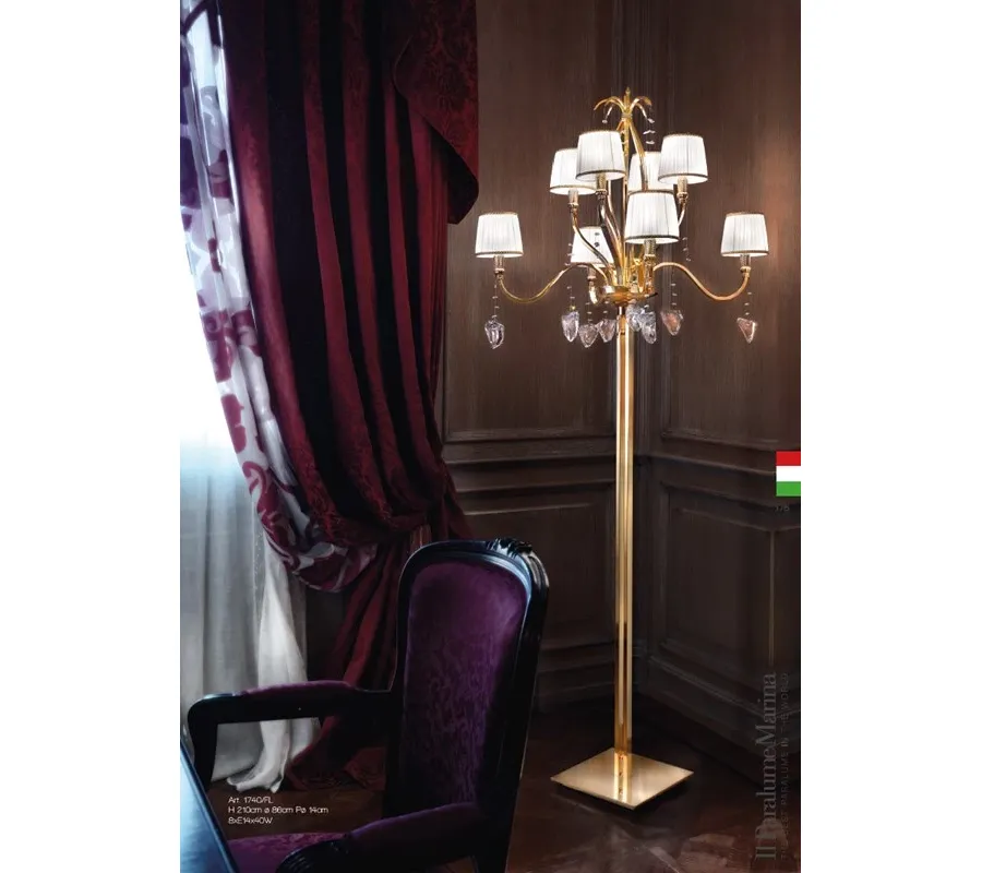obrazek 1 Stylowa lampa podłogowa z oszlifowanymi kryształowymi diamentami – Il Paralume Marina
