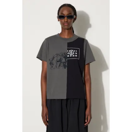Zdjęcie MM6 Maison Margiela t-shirt bawełniany damski kolor szary S52GC0316.S24311