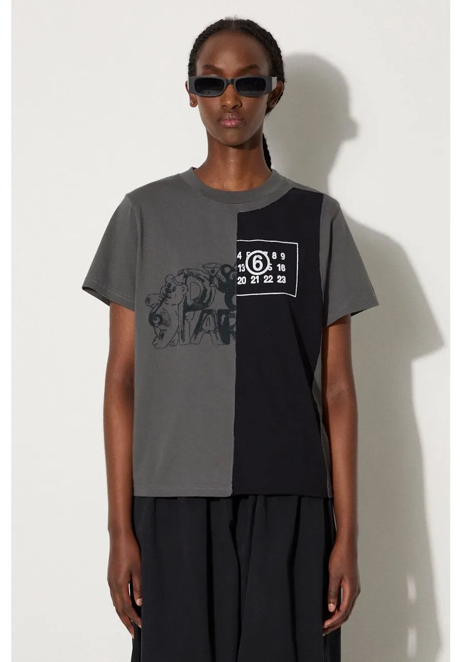 obrazek 1 MM6 Maison Margiela t-shirt bawełniany damski kolor szary S52GC0316.S24311