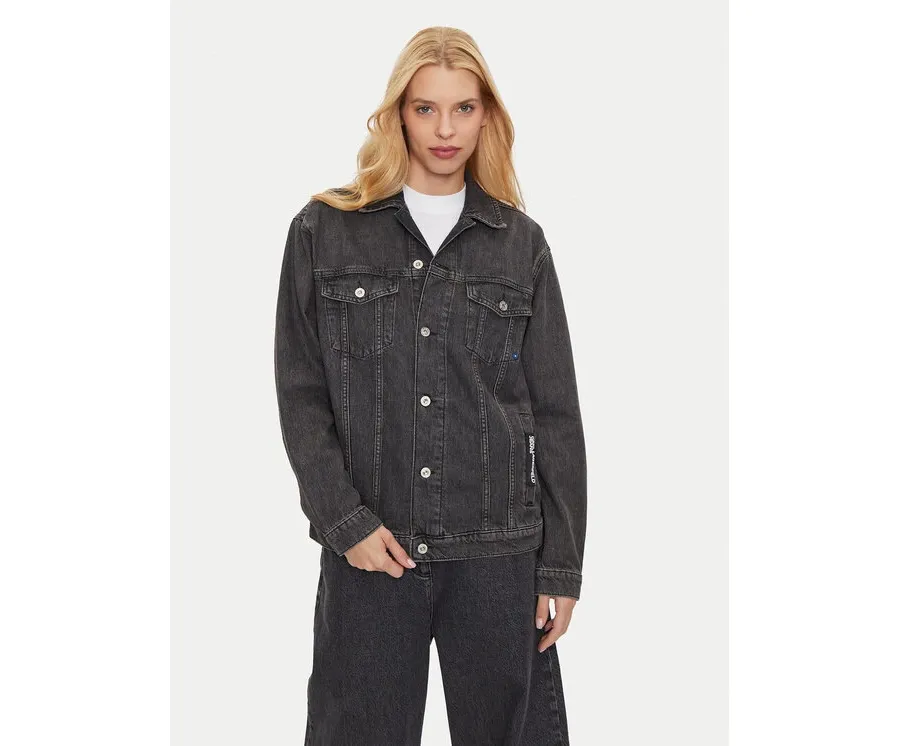 obrazek 1 Karl Lagerfeld Jeans Kurtka jeansowa 246J1401 Szary Relaxed Fit