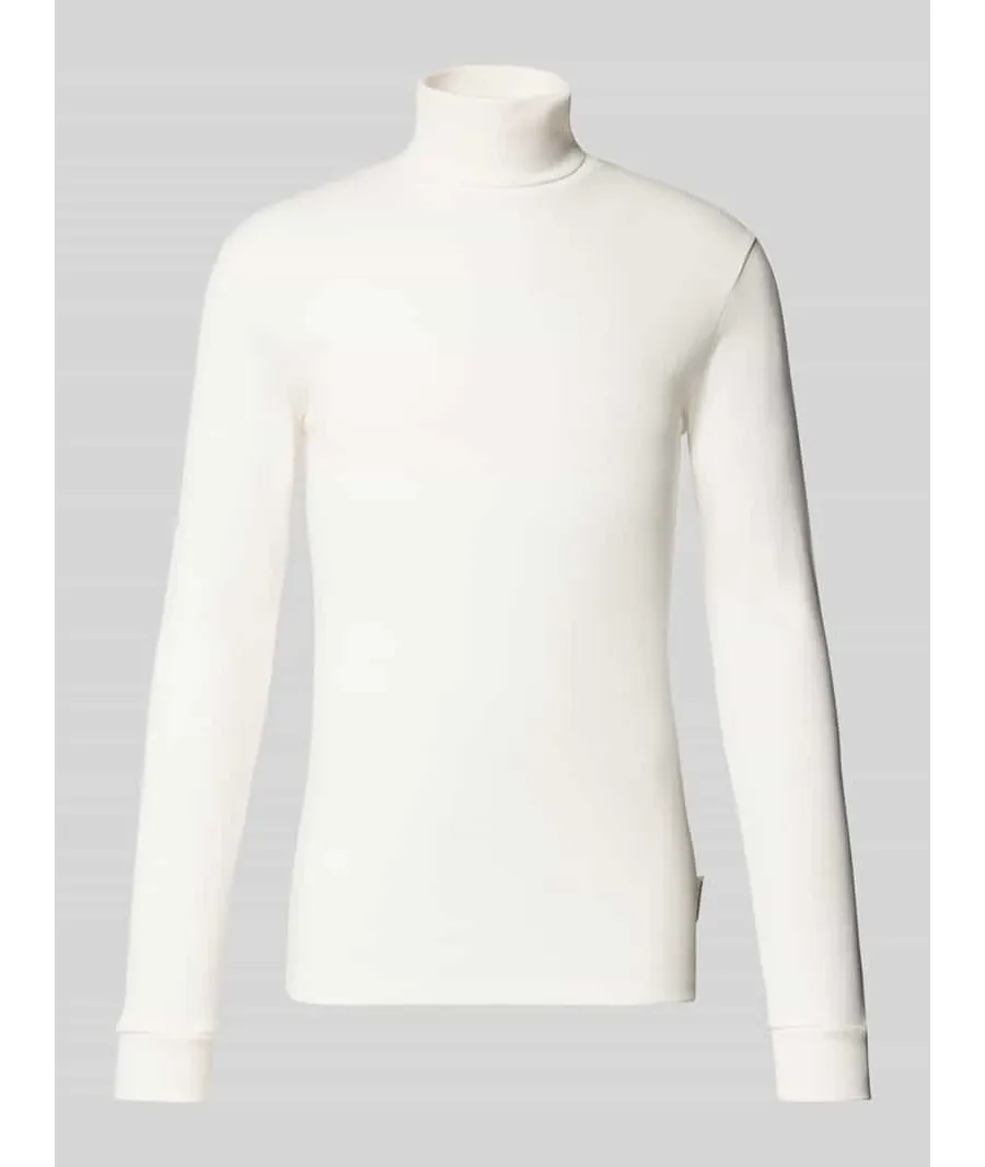 obrazek 1 Bluzka z długim rękawem o kroju shaped fit z czystej bawełny z golfem