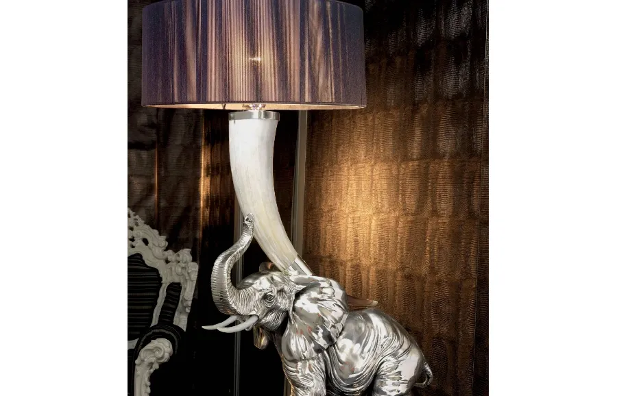 obrazek 1 Designerska lampa do salonu wykonana z marmurowego pyłu i rogu