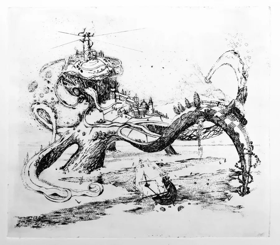obrazek 1 Octopus - autorska grafika Dariusza Ślusarskiego