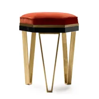 Picture Brushed brass stool H.55xL.46xP.41 cm