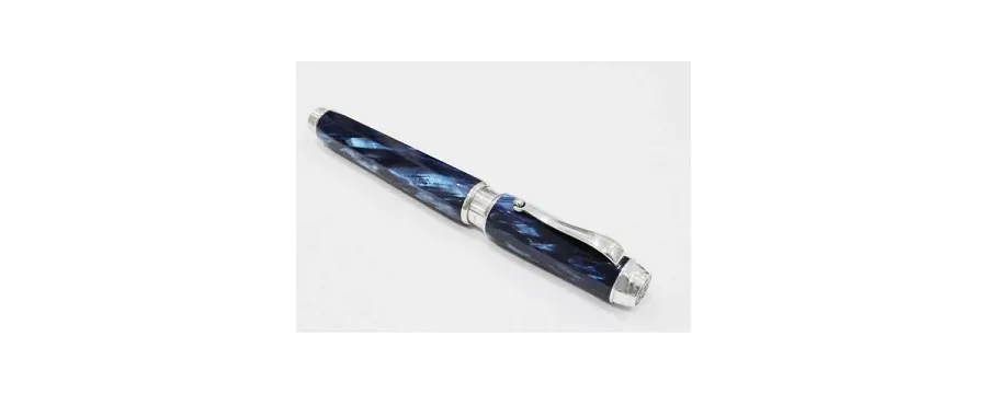 obrazek 4 Blue Celluloid Pióro Kulkowe Emblema Montegrappa