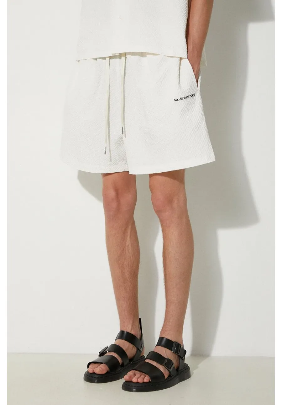 obrazek 1 MKI MIYUKI ZOKU szorty Seersucker Shorts męskie kolor beżowy SEERSUCKER.SHORTS