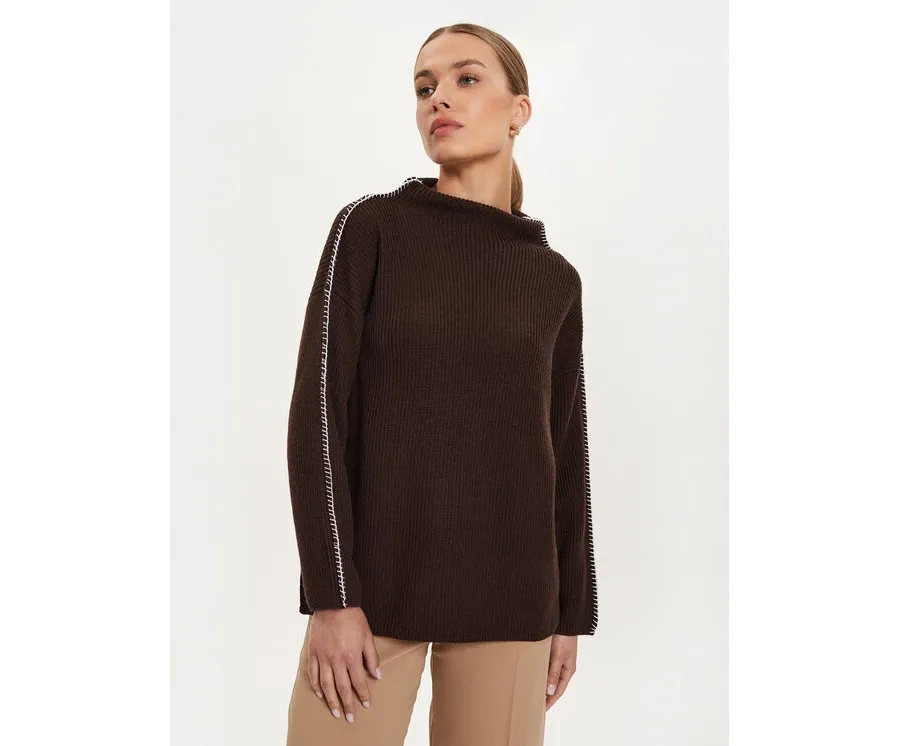 obrazek 1 Max Mara Leisure Sweter Fanfara 2426366178600 Brązowy Regular Fit