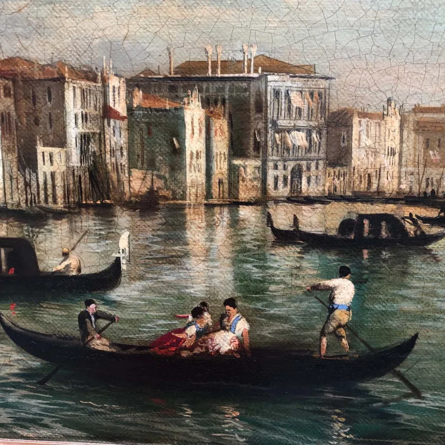 obrazek 7 Włoski obraz przedstawiający Kanał Giudecca w Wenecji 50x130 cm - Giancarlo Gorini
