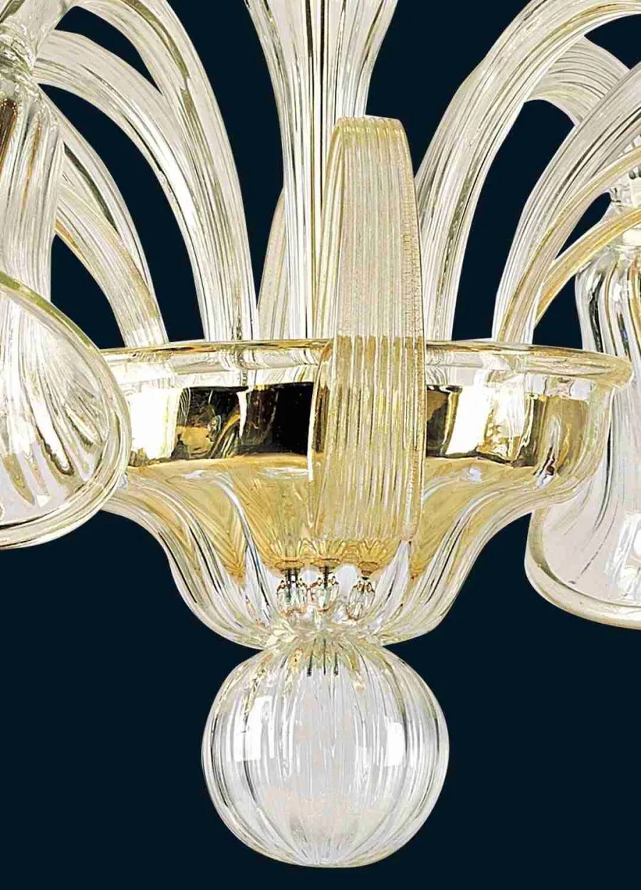 obrazek 3 Urokliwa lampa sufitowa Lucy Gold ze szkła Murano