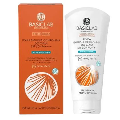 Zdjęcie Basiclab Dermocosmetics Lekka emulsja ochronna do ciała SPF 50+ 100 ml