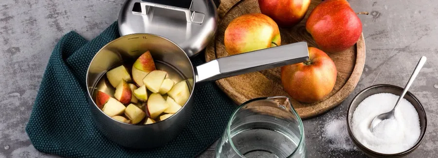 obrazek 5 Włoska stylowa patelnia 24 cm z pokrywką wykonana ze stali nierdzewnej