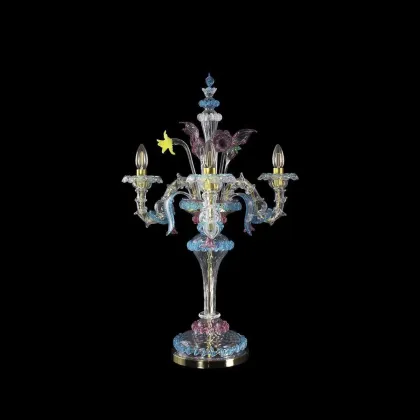 Zdjęcie Prestiżowa lampa na stół lub biurko wykonana ręcznie ze szkła murano