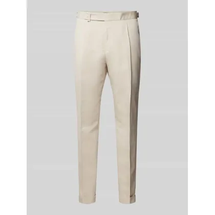 Zdjęcie Spodnie lniane o kroju slim fit w kant model ‘Perin’