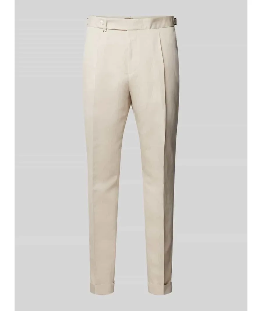 obrazek 1 Spodnie lniane o kroju slim fit w kant model ‘Perin’