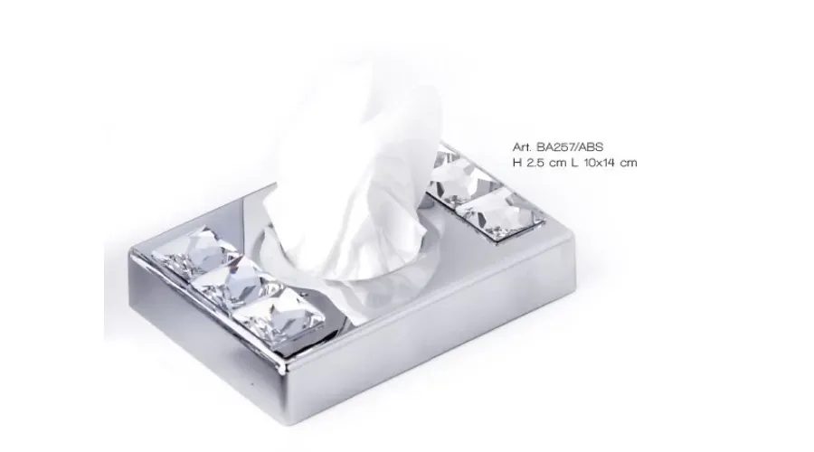 obrazek 1 Pojemnik na chusteczki higieniczne z tworzywa ABS z kwadratowymi elementami Swarovski - Il Paralume Marina