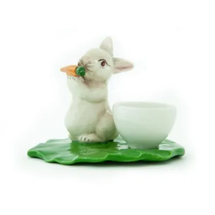 Zdjęcie Pojedynczy pojemnik na jajko z dekoracyjnym królikiem - Le Ceramiche