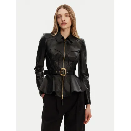 Zdjęcie Elisabetta Franchi Kurtka skórzana GD-46Z-51E2-V1300 Czarny Regular Fit