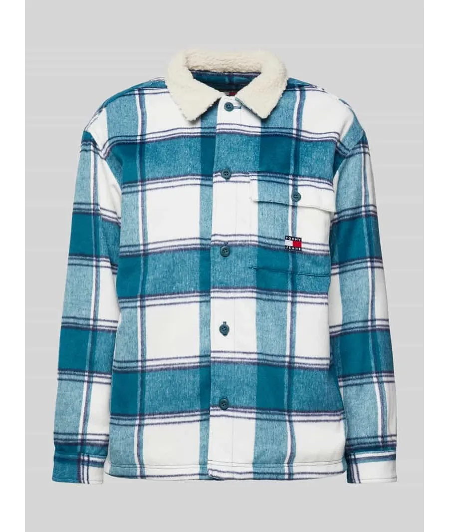 obrazek 1 Kurtka koszulowa o kroju regular fit z listwą guzikową model ‘CHECK SHERPA’