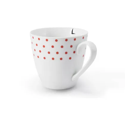 Zdjęcie Wyjątkowy kubek z porcelany zdobiony geometrycznym motywem kropek – Leander