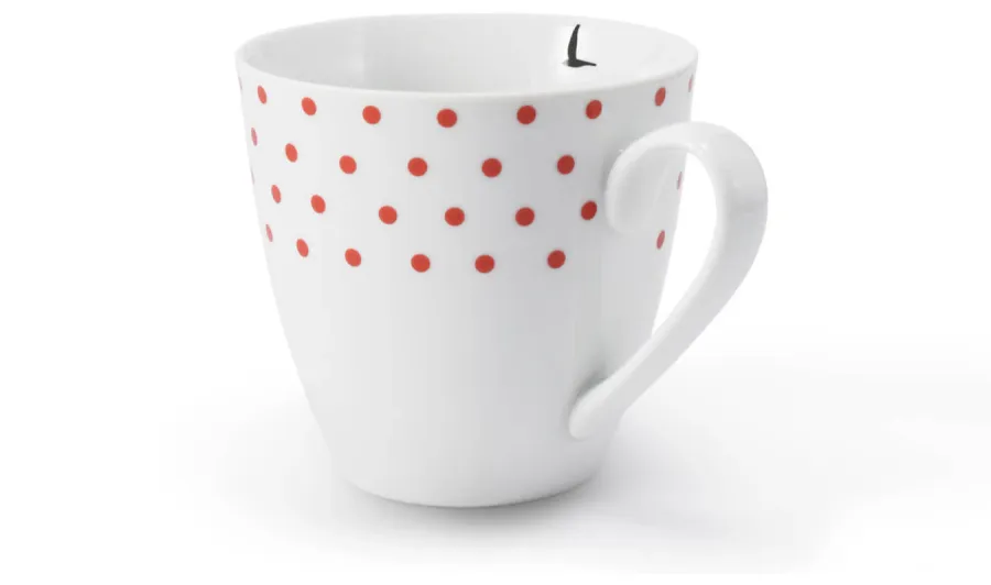 obrazek 1 Wyjątkowy kubek z porcelany zdobiony geometrycznym motywem kropek – Leander