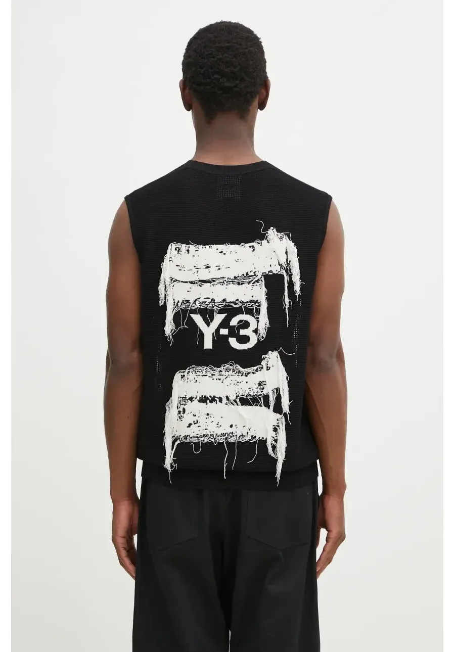 obrazek 1 Y-3 sweter Graphic Knit Vest męski kolor czarny lekki JN4874