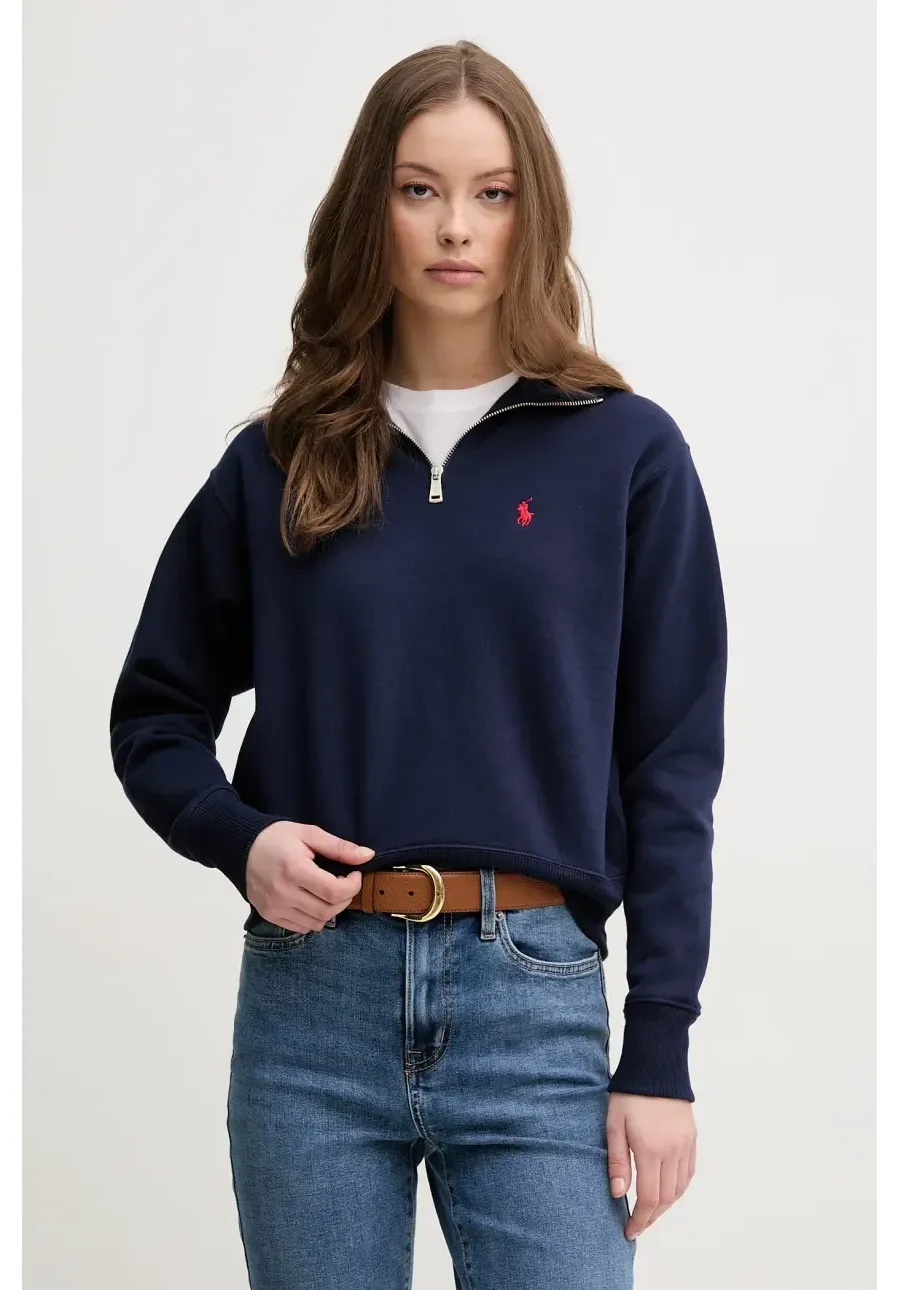 obrazek 1 Polo Ralph Lauren bluza damska kolor granatowy gładka 211851659