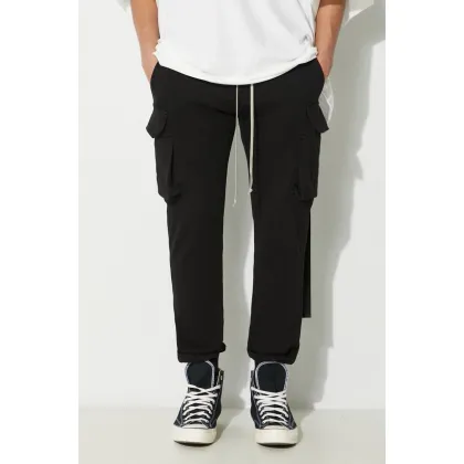 Zdjęcie Rick Owens spodnie dresowe bawełniane Knit Pants Mastodon Cut kolor czarny gładkie DU01D1386.RIG.09