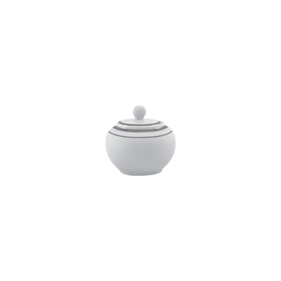 obrazek 1 Wyjątkowa cukiernica z kolekcji Ethereal White wykonana z najwyższej jakości porcelany - Porcel