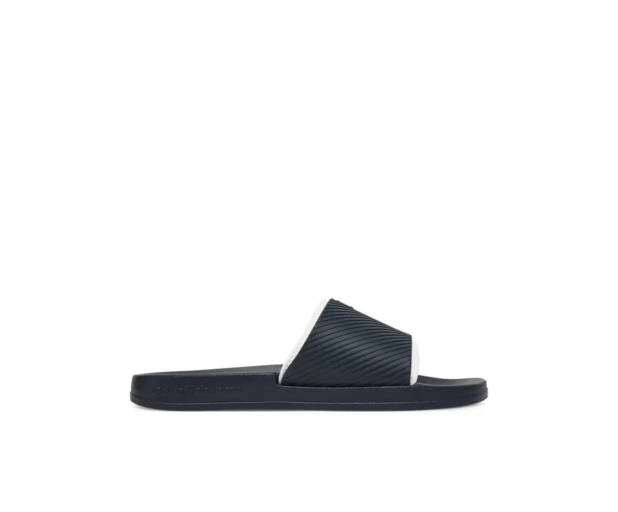 obrazek 1 Calvin Klein Jeans Klapki Slide Rubber Neoprene Text YM0YM01234 Granatowy