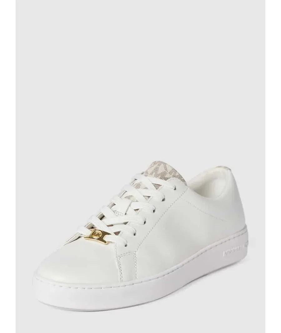 obrazek 1 Sneakersy ze skóry naturalnej z obszyciem w kontrastowym kolorze