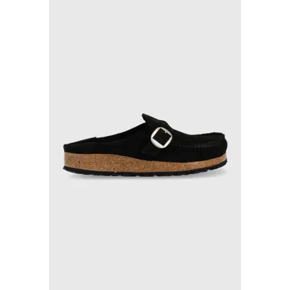 Zdjęcie Birkenstock klapki zamszowe Buckley damskie kolor czarny 1017826