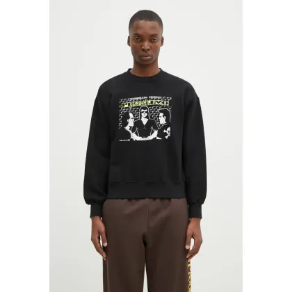 Zdjęcie No Problemo bluza bawełniana Subway Crew Neck Sweat męska kolor czarny z nadrukiem NP20004.02