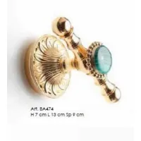 Picture Unique brass hanger with malachite cabochon - Il Paralume Marina